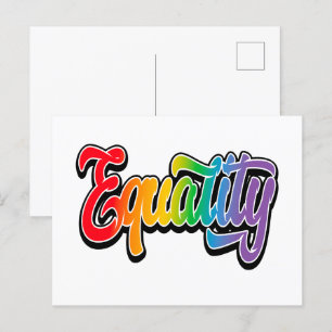 LGBT Pride Rainbow Flag Equality Postcard