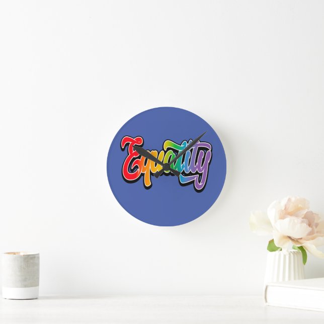 LGBT Pride Rainbow Flag Equality Round Clock (Home)