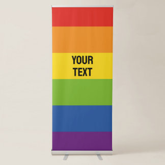 LGBT Pride Rainbow Flag Gay Wedding Welcome Retractable Banner