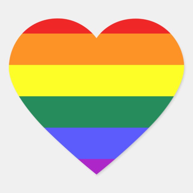LGBT Pride Rainbow Flag Heart Sticker (Front)