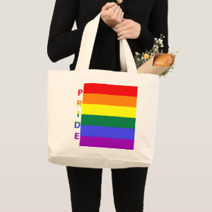 LGBT Pride Rainbow Flag Large Tote Bag