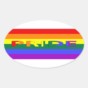 LGBT Pride Rainbow Flag Oval Sticker