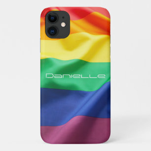 LGBT Pride Rainbow Flag Personalised Name iPhone 11 Case