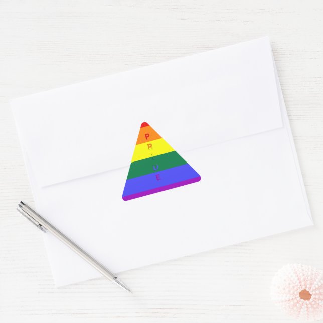 LGBT Pride Rainbow Flag Triangle Sticker (Envelope)