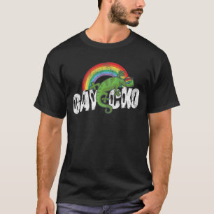 LGBT Pride Rainbow Gaycko Gecko Lizard Retro T-Shirt