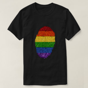 LGBT Pride Rainbow Glitter Fingerprint T-Shirt
