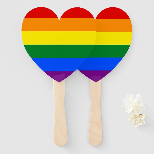 LGBT Pride Rainbow Hand Fan (Front and Back)