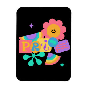 LGBT+pride. Rainbow love. Sunflower love. Magnet