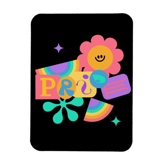 LGBT+pride. Rainbow love. Sunflower love.   Magnet (Vertical)