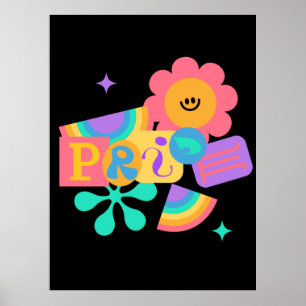 LGBT+pride. Rainbow love. Sunflower love. Poster