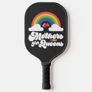 LGBT Pride Rainbow Mothers For Queens Gay Lesbian Pickleball Paddle