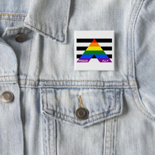 LGBT Pride Rainbow Proud Ally 15 Cm Square Badge