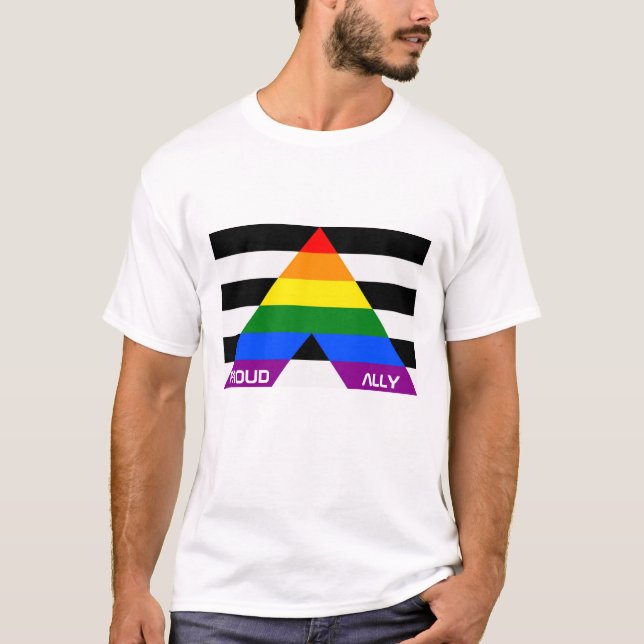 LGBT Pride Rainbow Proud Ally T-Shirt (Front)