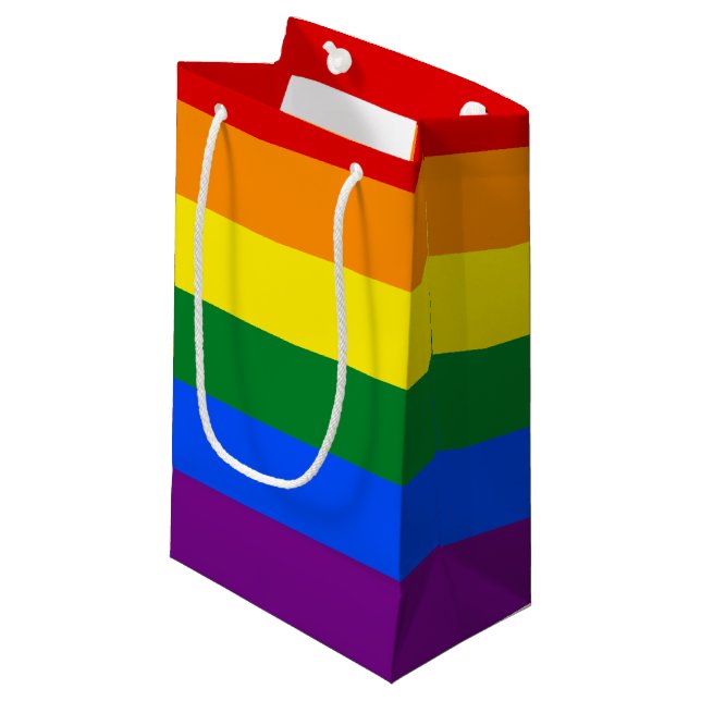 LGBT Pride Rainbow Small Gift Bag (Front Angled)