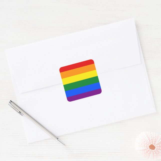 LGBT Pride Rainbow Square Sticker (Envelope)