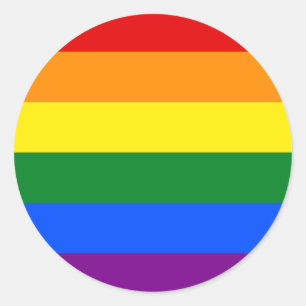 LGBT Pride Rainbow Striped Classic Round Sticker