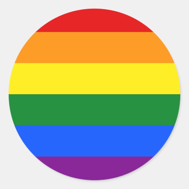 LGBT Pride Rainbow Striped Classic Round Sticker (Front)