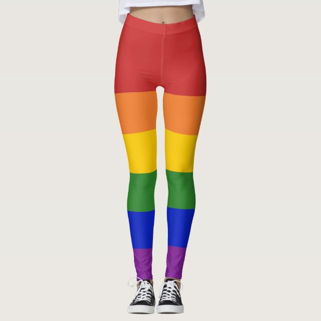 LGBT Pride Rainbow Stripes Leggings (Front)