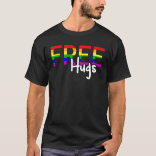 Lgbt Pride Rainbow Support Free Hugs Gay Lesbian Q T-Shirt