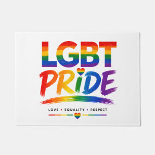 LGBT Pride Rainbow Typography Doormat