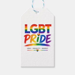 LGBT Pride Rainbow Typography Gift Tags