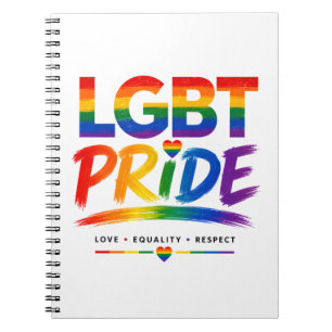 LGBT Pride Rainbow Typography Notebook