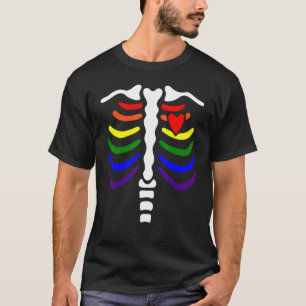 Lgbt Pride Rib Cage Rainbow Skeleton Xray Lgbtq T-Shirt