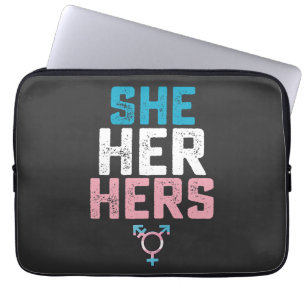 LGBT Pride She Her Hers Trans Transgender Pronouns Laptop Sleeve