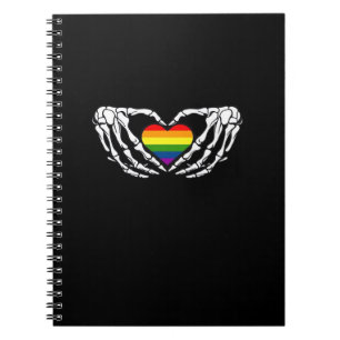 Lgbt Pride Skeleton Halloween Goth Heart Classic Notebook