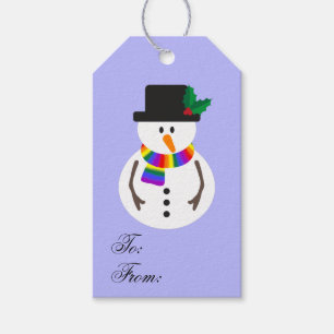 LGBT+ Pride Snowman Gift Tag