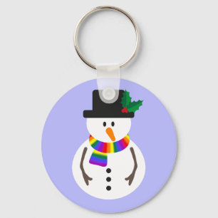 LGBT+ Pride Snowman Keychain