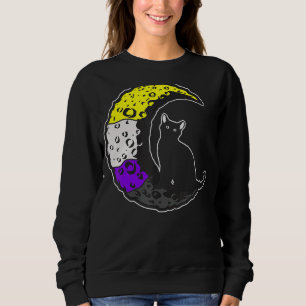 Lgbt Pride Social Movement Non Binary Cat Moon Sweatshirt