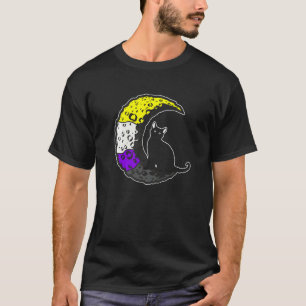 Lgbt Pride Social Movement Non Binary Cat Moon T-Shirt