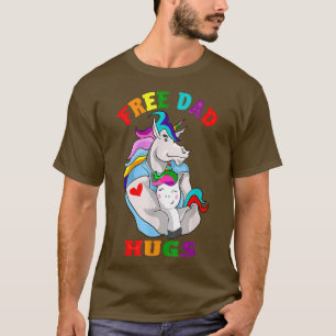 LGBT pride social movement tee free dad hugs women