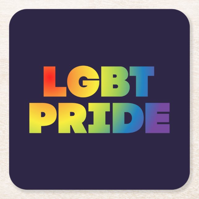 LGBT PRIDE SQUARE PAPER COASTER (Front)
