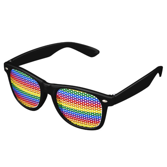 LGBT pride stripes Retro Sunglasses (Angled)