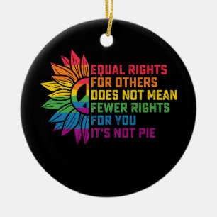 LGBT Pride Sunflower Equal Rights For Others Ceramic Tree Decoration