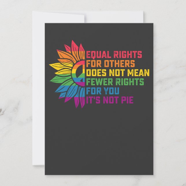 LGBT Pride Sunflower Equal Rights For Others Invitation (Front)