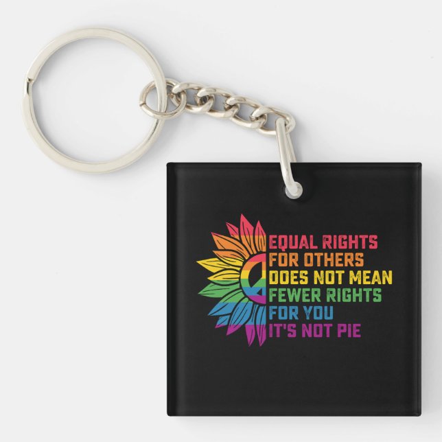 LGBT Pride Sunflower Equal Rights For Others Key Ring (Front)