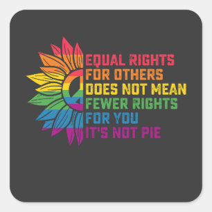 LGBT Pride Sunflower Equal Rights For Others Square Sticker