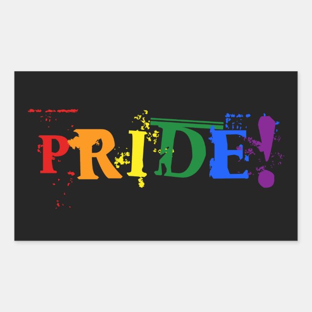 LGBT pride text sign Rectangular Sticker (Front)