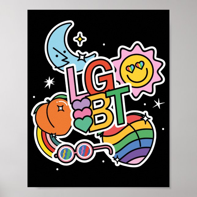 LGBT+Pride. True love. Rainbow flag. Poster (Front)