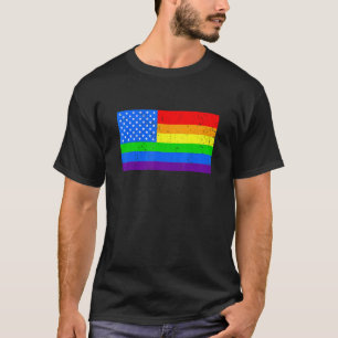 Lgbt Pride Us Flag Black King Queen Mother Father  T-Shirt
