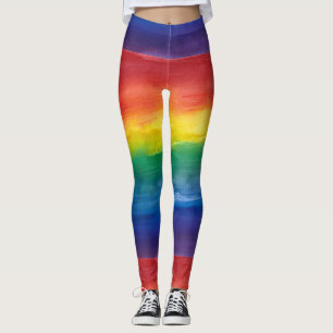 LGBT Pride Watercolor Rainbow Pattern Leggings