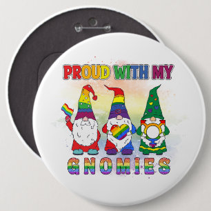 LGBT Proud With My Gnomies 6 Cm Round Badge