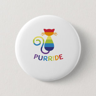 Lgbt Purride Gay Lesbian Pride Cat Funny Gift 6 Cm Round Badge