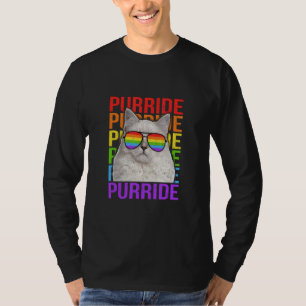 Lgbt Purride Gay Pride Rainbow Cat T-Shirt