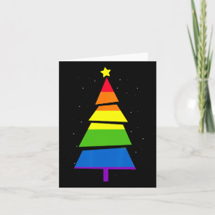 Lgbt-q Pride Rainbow Flag Gay Christmas Tree X-mas Card
