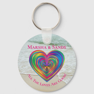 LGBT Rainbow All The Loves Are Good Key Ring