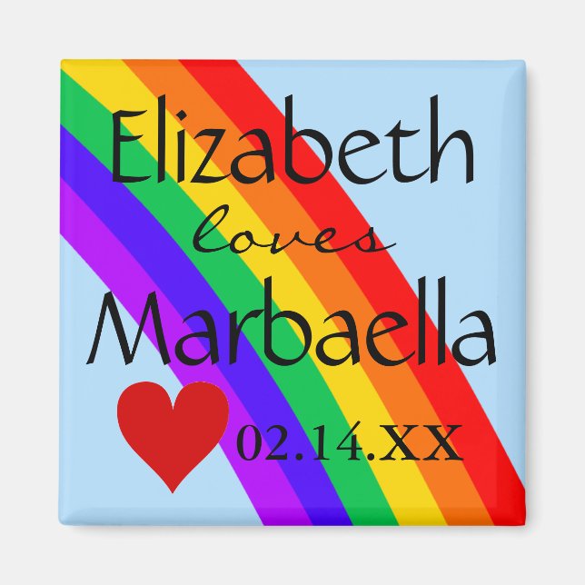 LGBT Rainbow and Heart Magnet (Front)